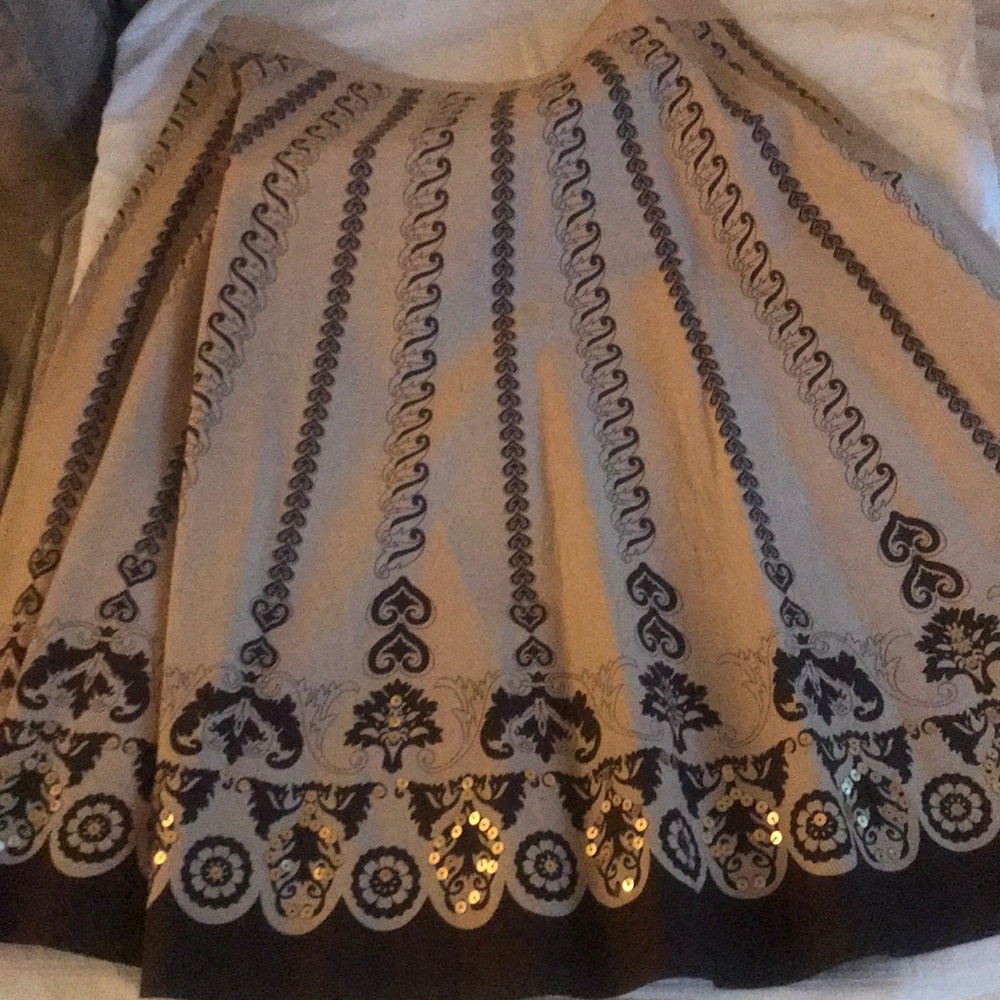 Beige & Brown Skirt